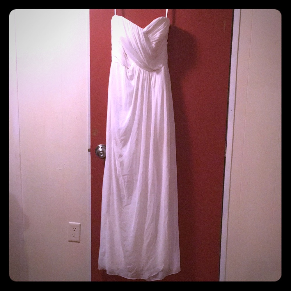 Dessy collection Vivian diamond dress. Ivory